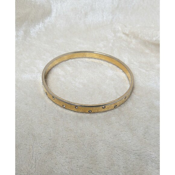 Vintage Vintage Swarovski Crystal Goldtone / Silvertone Bangle Bracelet, prelove - Picture 15 of 16